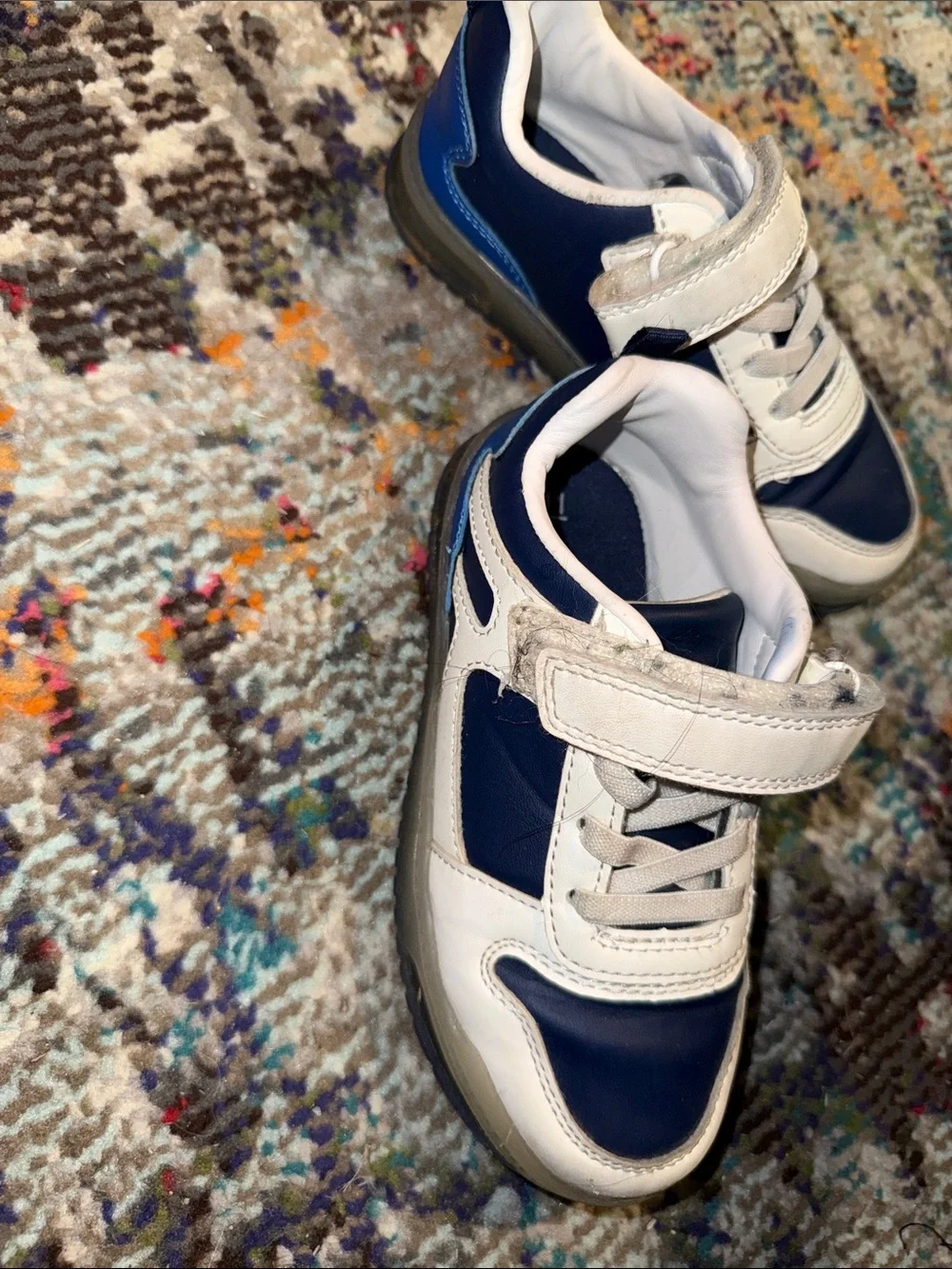 Carter's Navy and White Velcro Light Up Toddler Sneakers